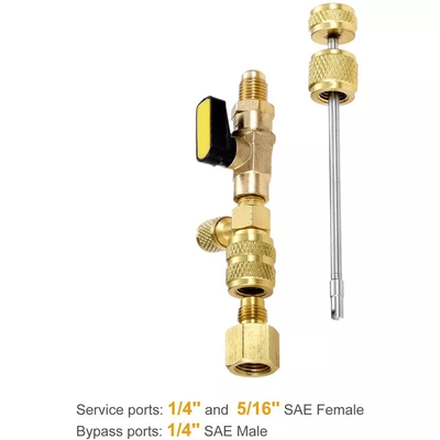 HVAC Tool AC Schrader Valve Core Remover Installer Dual Size SAE Port Brass Tool For Refrigerant Access, A C Maintenance HVAC Tool AC Schrader Valve Core Remover Installer Dual Size SAE Port Brass Tool For Refrigerant Access, A C Maintenance