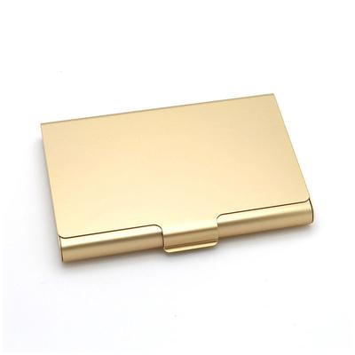 Aluminum Alloy Business Card Case, Metal Name Card Holder & ID Wallet Credit Card Storage Box For Men light Gold