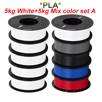 KINGROON 10KG 3D Printer Filament Bundle PLA PETG 1.75mm Mixed Colors For FDM Printing pla Black And White