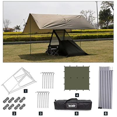 AiryMesh Ultralight Solo Tent Fast Setup, Mosquito Proof, And Backpack Ready Shelter tent With Tarp Set