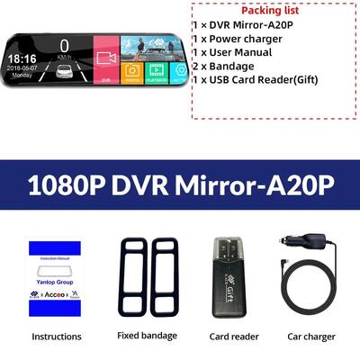 E ACE 10 Inch Touch Screen Car DVR Mirror Video Recorder Dash Cam no Rear Camera 32 Gb