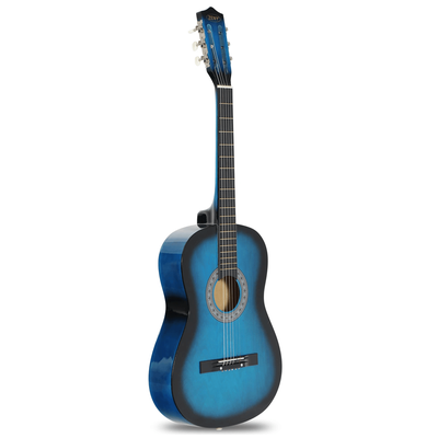 38 Inch Beginner Acoustic Guitar Kit With Case Strap Tuner And Pick For Students And Adults 38" blue