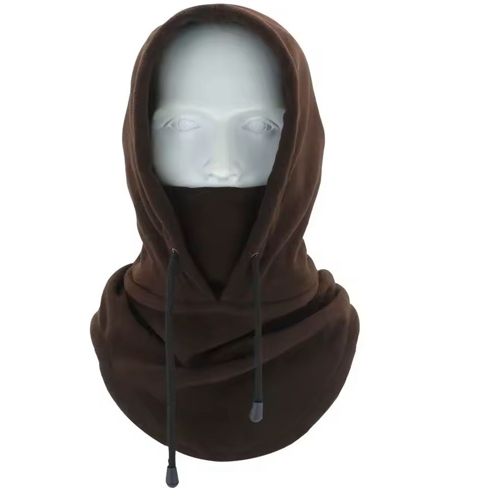 Polar Fleece Balaclava Full Face Winter Ski Mask Windproof Cold Weather Hat brown