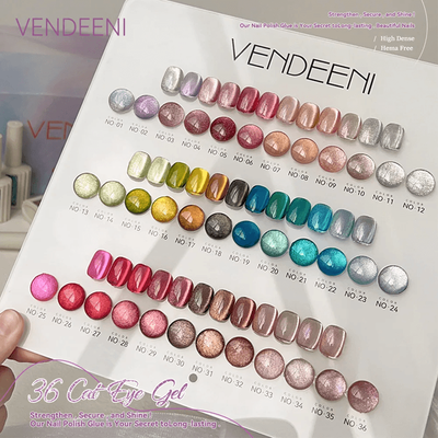 36 Color Magnetic Cat Eye Gel Polish Set With Reflective Holographic Shine For Nail Art Design 36 Color Magnetic Cat Eye Gel Polish Set With Reflective Holographic Shine For Nail Art Design