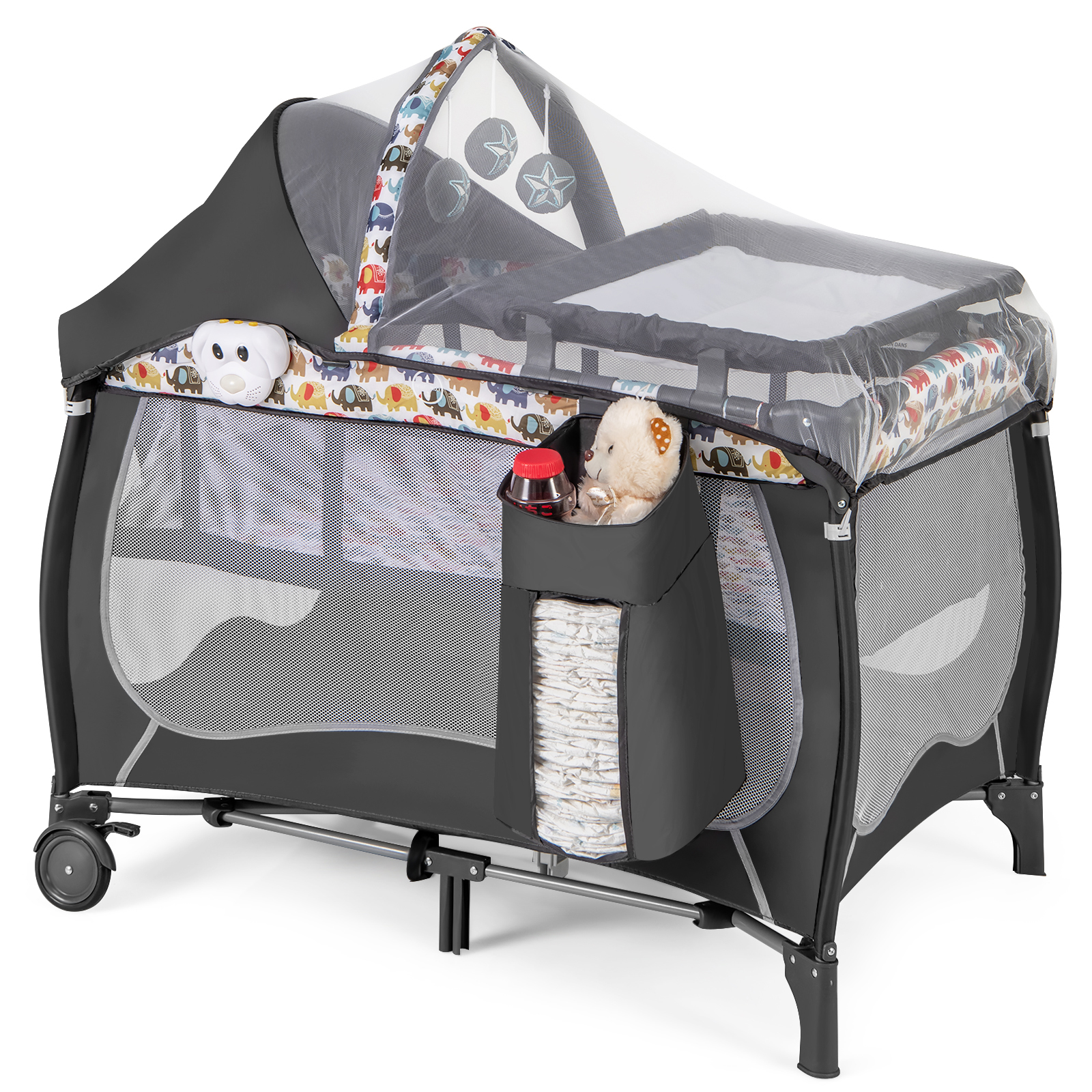4 In 1 Portable Baby Nursery Center With Net, Music Box & Changing Table 4 In 1 Portable Baby Nursery Center With Net, Music Box & Changing Table