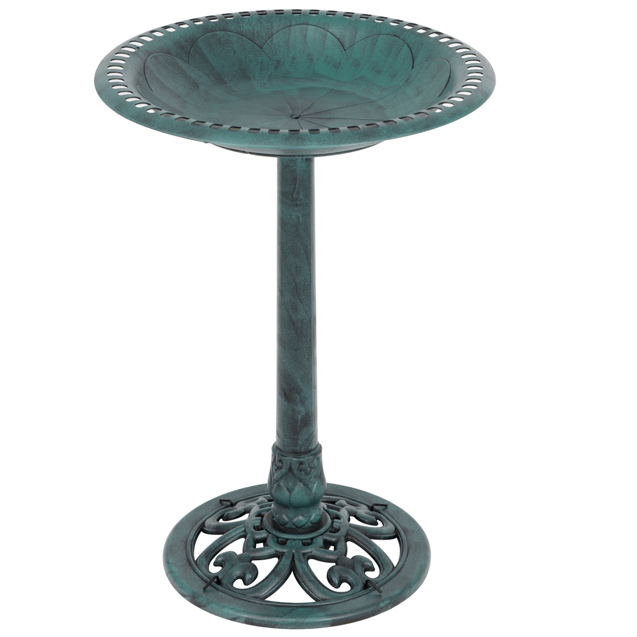 28 Inch Vintage Garden Bird Bath With Decorative Pedestal For Outdoor Yard Or Patio 28 Inch Vintage Garden Bird Bath With Decorative Pedestal For Outdoor Yard Or Patio
