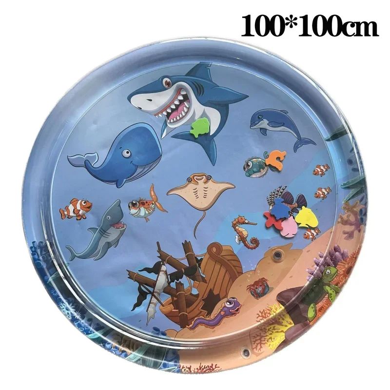Water Sensory Play Mat, Thickened Inflatable Water Mat For Cat And Dog, Pet Playmat With Fish Sea Ocean Theme Sensory c