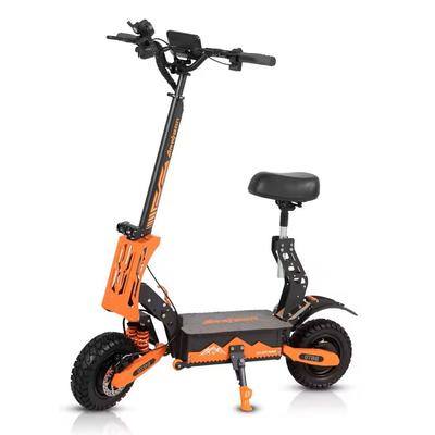 High Speed Off Road Folding Electric Scooter With Dual Motor And Seat orange
