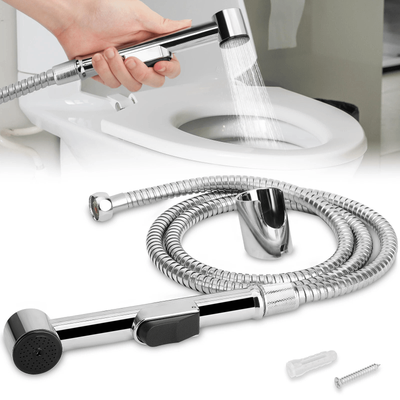Hand Held Toilet Bidet Sprayer Bathroom Shower Water Spray Head W Hose Part, Stainless Steel Handheld Jet For Toilet Hand Held Toilet Bidet Sprayer Bathroom Shower Water Spray Head W Hose Part, Stainless Steel Handheld Jet For Toilet