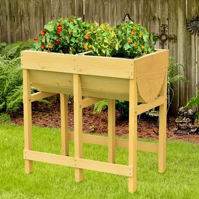 Raised Wooden Planter Vegetable Flower Bed With Liner, Elevated Garden Bed For Outdoor Herbs, Plants & Flowers Raised Wooden Planter Vegetable Flower Bed With Liner, Elevated Garden Bed For Outdoor Herbs, Plants & Flowers