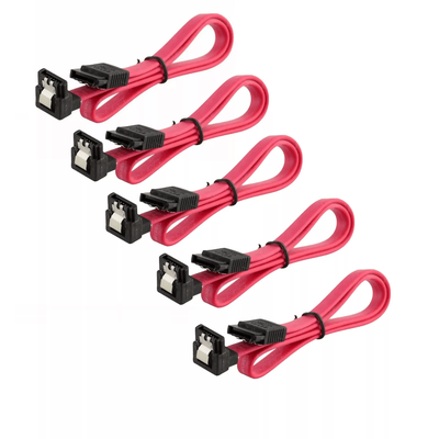 High Speed SATA Cable Set, Right Angle Hard Drive Data Cables With Secure Lock, SATA III Cord For Desktop Use High Speed SATA Cable Set, Right Angle Hard Drive Data Cables With Secure Lock, SATA III Cord For Desktop Use