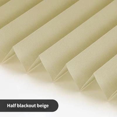 Self Adhesive Pleated Window Blinds Half Blackout Shades For Bathroom And Balcony half Blackout Beige 60cm X 150cm