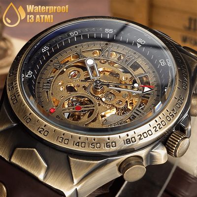 Luxury Men's Automatic Mechanical Watch Retro Skeleton Dial Leather Strap Luxury Men's Automatic Mechanical Watch Retro Skeleton Dial Leather Strap