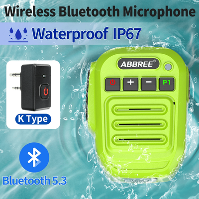 Wireless Bluetooth Walkie Talkie Speaker Mic | Handheld High Power Type C Microphone green waterproof