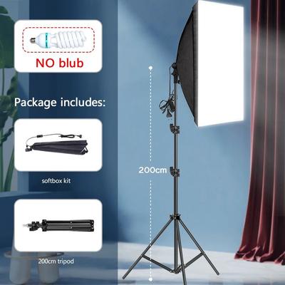 Professional Softbox Lighting Kit With Tripod & Bulb | E27 Photo Studio Light System 200cm