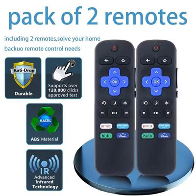 2 Pack Universal Remote Replacement For Roku Compatible Smart TVs 2 Pack Universal Remote Replacement For Roku Compatible Smart TVs