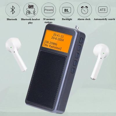 Mini Bluetooth Radio With FM Stereo And Alarm Clock Display Mini Bluetooth Radio With FM Stereo And Alarm Clock Display
