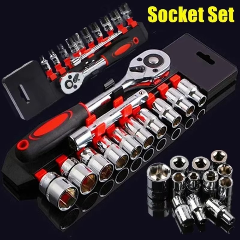 Upgraded Socket Wrench Set, 10 Piece Metric Ratchet Wrench Kit For Car, Motorcycle & Bike Repair Upgraded Socket Wrench Set, 10 Piece Metric Ratchet Wrench Kit For Car, Motorcycle & Bike Repair