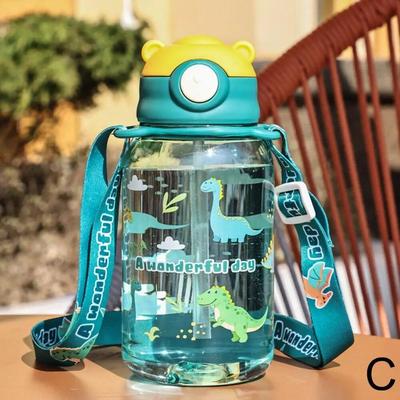 Kids Water Bottle With Straw BPA Free, Leakproof, Portable Outdoor Bottle For Cold & Hot Drinks green
