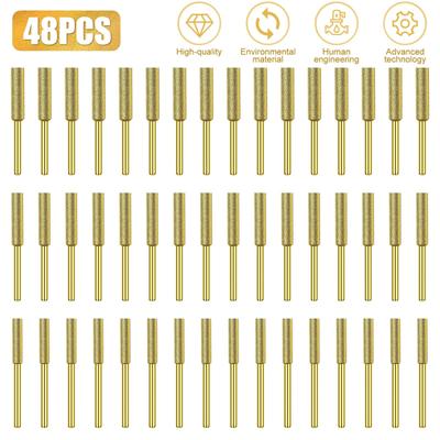 Chainsaw Sharpener Burr Grinding Stone File Set For Rotary Tool, Power Drill Accessories For Chain Saw Blade Sharpening 48pcs