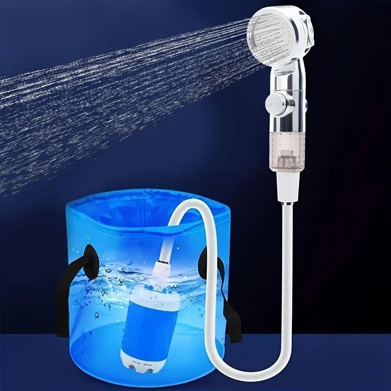 Portable USB Rechargeable Shower Head Outdoor Watering System With Garden Hose And US Connector Portable USB Rechargeable Shower Head Outdoor Watering System With Garden Hose And US Connector
