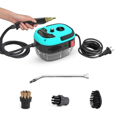 Portable Handheld Steam Cleaner High Temperature Pressurized Steam Cleaning Machine With Brush Heads For Kitchen, Car blue