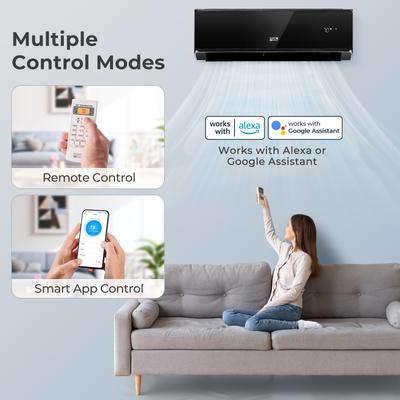 Energy Star Certified 24000 BTU Mini Split Air Conditioner And Heater 21 SEER2, 208 230V, WiFi Enabled, Black Energy Star Certified 24000 BTU Mini Split Air Conditioner And Heater 21 SEER2, 208 230V, WiFi Enabled, Black