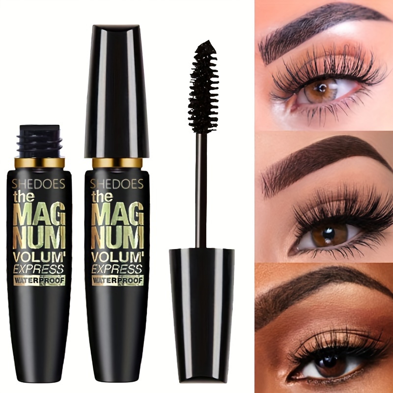 Black Mascara Thickening & Lengthening, Waterproof Liquid Fiber Mascara For Natural Curling Lashes black