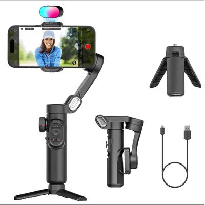 3 Axis Smartphone Gimbal Stabilizer With AI Face Tracking For IPhone And Android Vlogging with Rgb Lights