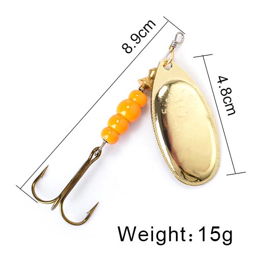 FISH KING Rotating Spinner Spoon Lures, Metal Fishing Lure With Treble Hooks For Pike & Freshwater Predators 18