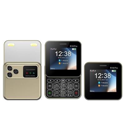 Mini Slider Phone With Rotating Screen Dual SIM Flashlight And Magic Voice Feature gold