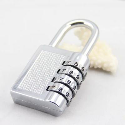 4 Digit Password Padlock With Long Shackle Secure Gym Locker, School Locker & Fence Gate Lock silver 1pcs