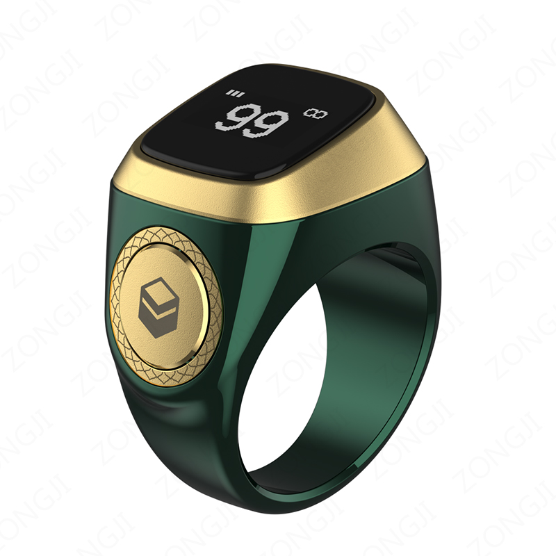 Waterproof Praise Tally Ring, Smart Digital Counter For Zikr & Muslim Prayer Time green 20