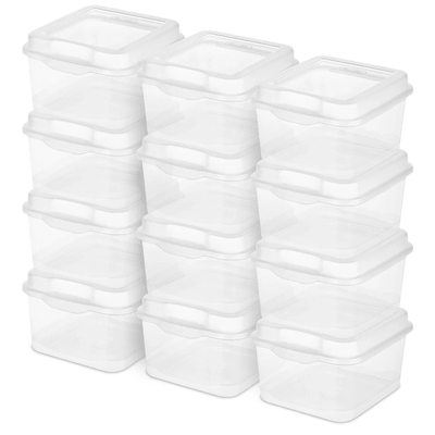 Sterilite Plastic FlipTop Hinged Storage Box, Stackable Clear Containers W Latching Lid For Supplies, Tools, Or Crafts Sterilite Plastic FlipTop Hinged Storage Box, Stackable Clear Containers W Latching Lid For Supplies, Tools, Or Crafts