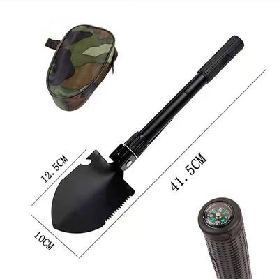 Multi Purpose Survival Shovel, Portable Foldable Military Shovel For Camping, Hiking, Off Road & Emergency Use black