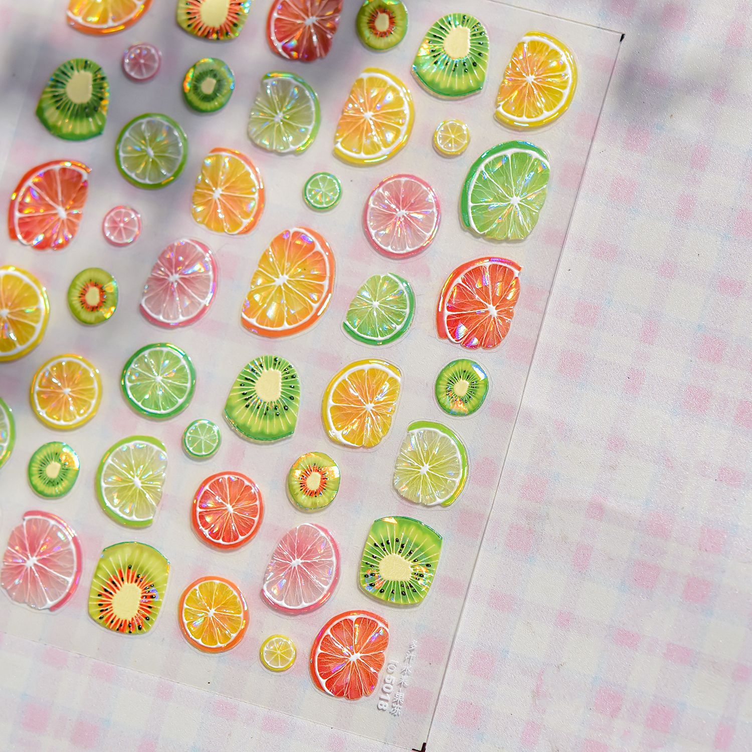 1 Piece Kawaii Red Cherry Bow Nail Stickers 5D Cute Fruit Design Adhesive Decorative Stickers For High Quality Nail Art to5018