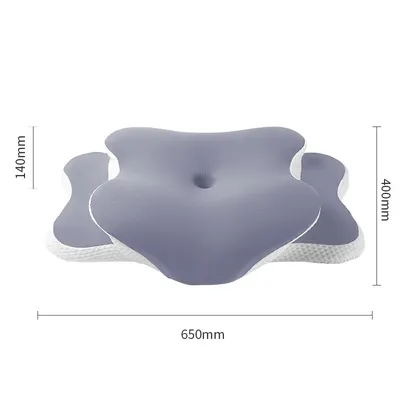 Ice Silk Pillowcase Ergonomic Cervical Pillow, Memory Foam Pillow Neck Pain Relief Comes Adjustable, Home For Back Side purple