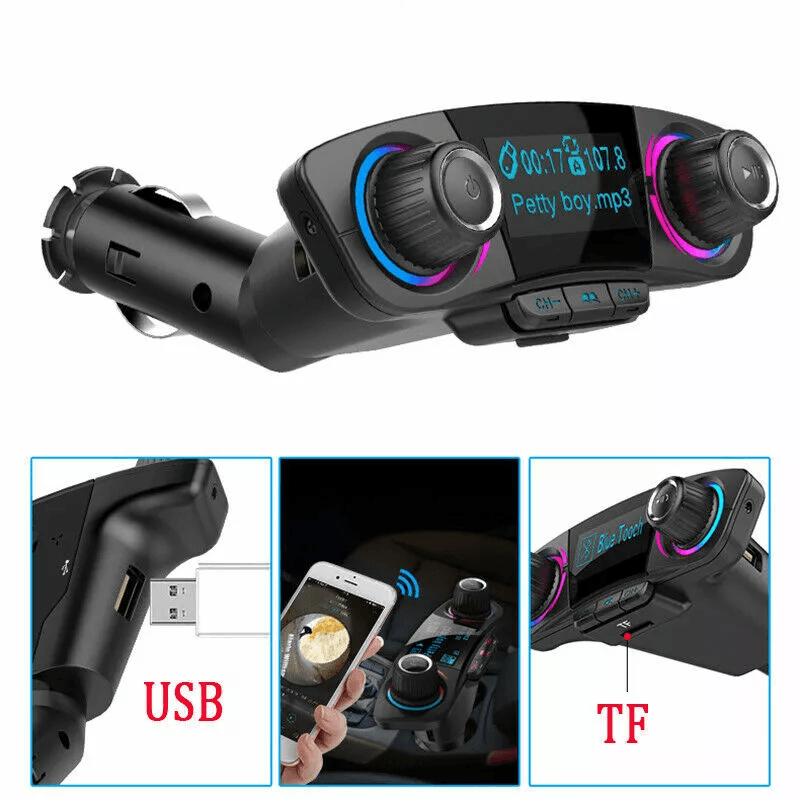 Bluetooth Car FM Transmitter MP3 Player Hands Free Radio Adapter Kit With Dual USB Charger And LED Display Bluetooth Car FM Transmitter MP3 Player Hands Free Radio Adapter Kit With Dual USB Charger And LED Display