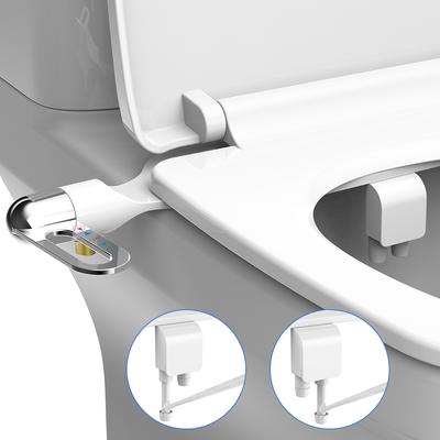 Bidet Toilet Seat New Lightweight Ultra Thin Non Electric Double Nozzle, Adjustable Water Pressure, Easy Installation ss0002north America