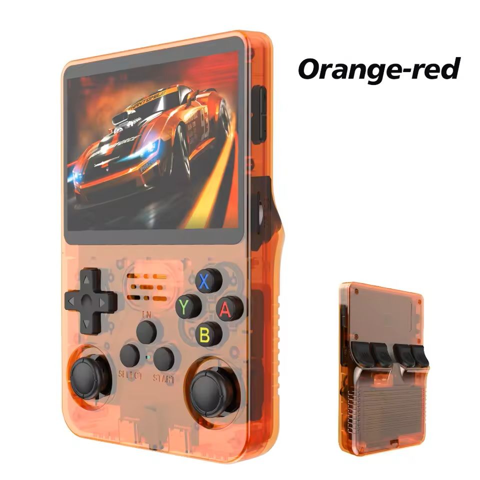 Retro Handheld Game Console R36S With IPS Display And Linux System 128 Gb orange
