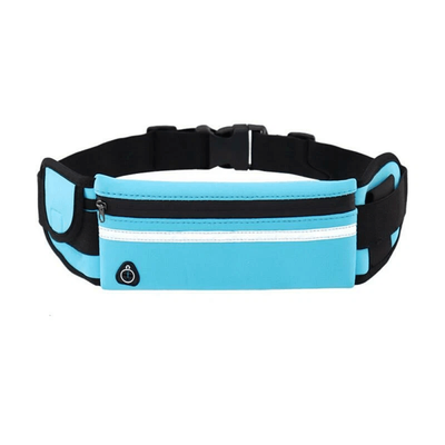 Waterproof Runner Waist Bum Bag, Jogging Belt Zip Fanny Pack For Sports & Travel blue