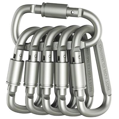 Heavy Duty Aluminum Carabiner Set For Keys, Camping & EDC, 50kg Tactical Hook For Backpacks, Keychains & Outdoor Gear gray