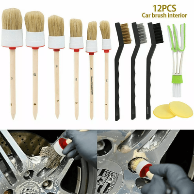 Professional Car Detailing Brush Wash Auto Cleaning Kit, Engine & Wheel Clean Set With Bristle, Wire & AC Brushes Professional Car Detailing Brush Wash Auto Cleaning Kit, Engine & Wheel Clean Set With Bristle, Wire & AC Brushes