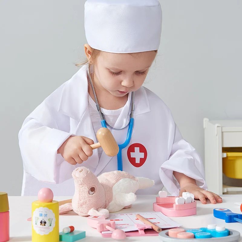 Children's Wooden Doctor Set, Educational Role Play Toy For Kids Children's Wooden Doctor Set, Educational Role Play Toy For Kids
