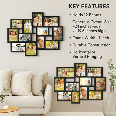 12 Opening Collage Picture Frame Wall Hanging Display For 4x6 Photos 12 Opening Collage Picture Frame Wall Hanging Display For 4x6 Photos