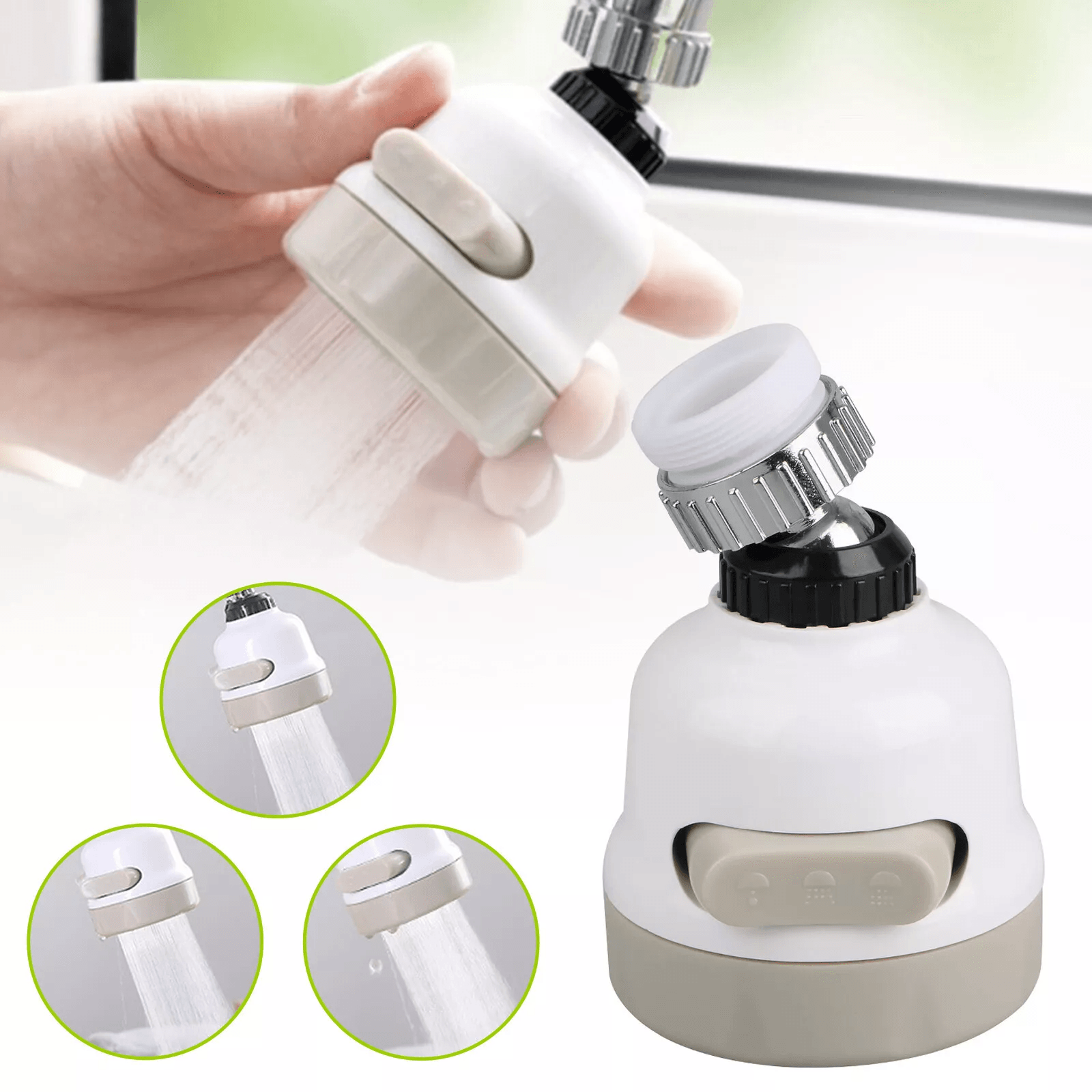Movable Kitchen Sink Tap Head Nozzle Sprayer With Rotating Faucet Water Filter, Multi Mode Water Saver For Home Use Movable Kitchen Sink Tap Head Nozzle Sprayer With Rotating Faucet Water Filter, Multi Mode Water Saver For Home Use