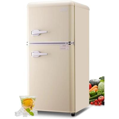 KRIB BLING Compact Refrigerator, Retro Design Mini Fridge With Freezer, Small Drink Chiller For Home & Office KRIB BLING Compact Refrigerator, Retro Design Mini Fridge With Freezer, Small Drink Chiller For Home & Office