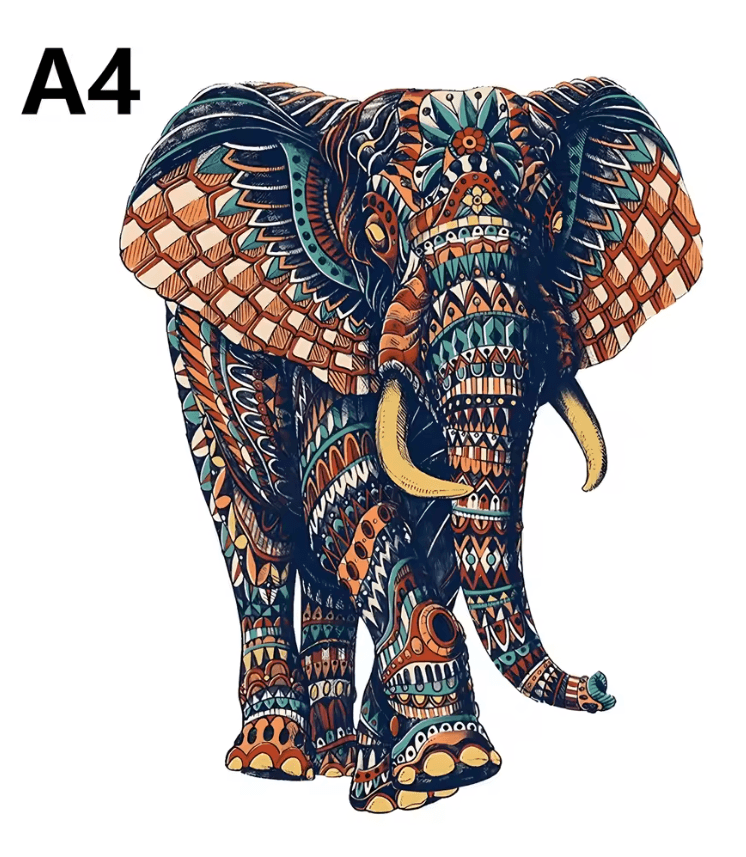 Elephant Wooden Puzzle For Adults Irregular Animal Shape Brain Teaser And Stress Relief Gift a4 elephant