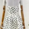 Elegantes Retro-Klassiker-Punktdruck-Leinen-Seide, hochwertiges 2025, ärmelloses Damen-Midikleid in A-Linie mit Schleife