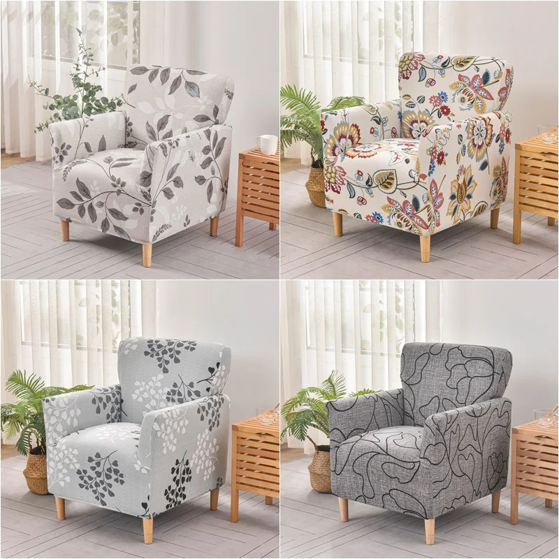 1PC Tub Club Stuhl Abdeckung Floral Bedruckte Spandex Sessel Schonbezüge für Wohnzimmer Elastische Einzel Sofa Abdeckungen Bar Theke hotel